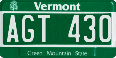 VT license plate AGT430