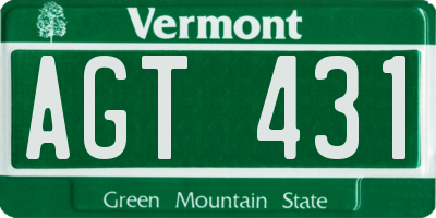 VT license plate AGT431