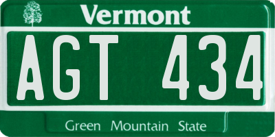 VT license plate AGT434