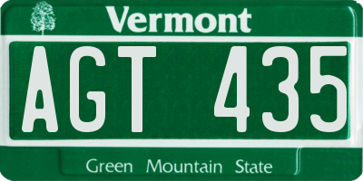 VT license plate AGT435