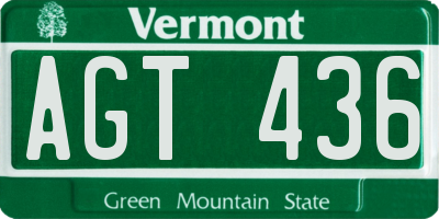 VT license plate AGT436