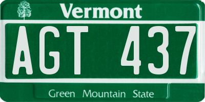 VT license plate AGT437