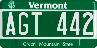 VT license plate AGT442