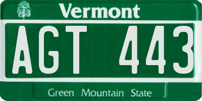 VT license plate AGT443