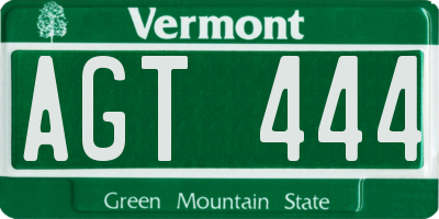 VT license plate AGT444