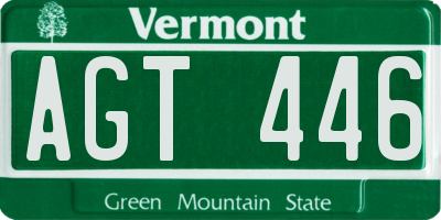 VT license plate AGT446
