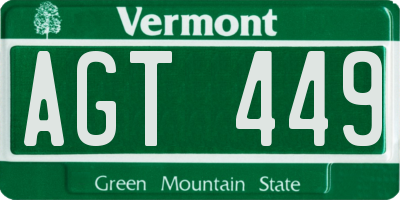 VT license plate AGT449