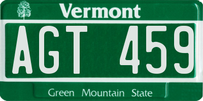 VT license plate AGT459