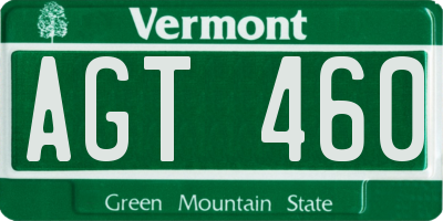 VT license plate AGT460
