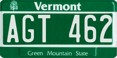 VT license plate AGT462