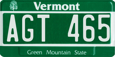 VT license plate AGT465