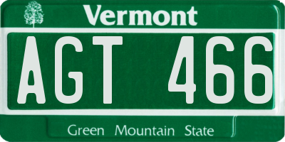 VT license plate AGT466