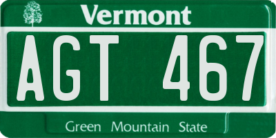VT license plate AGT467