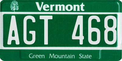 VT license plate AGT468