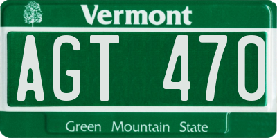 VT license plate AGT470