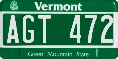 VT license plate AGT472
