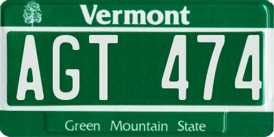 VT license plate AGT474