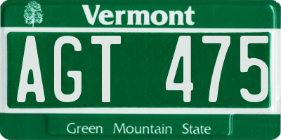 VT license plate AGT475