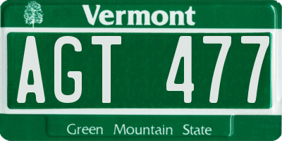 VT license plate AGT477