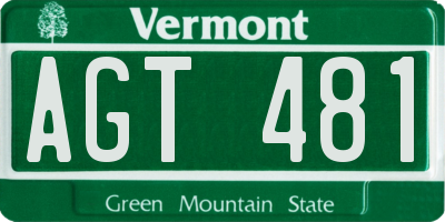VT license plate AGT481
