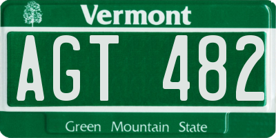 VT license plate AGT482