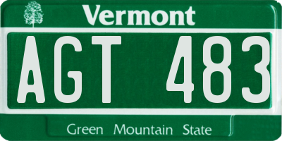 VT license plate AGT483