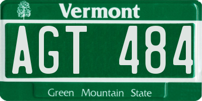 VT license plate AGT484