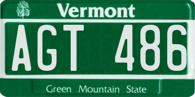 VT license plate AGT486