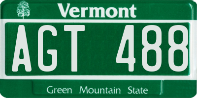 VT license plate AGT488