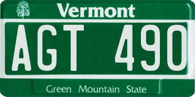 VT license plate AGT490
