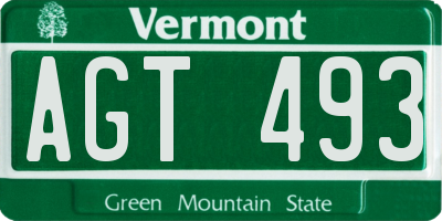 VT license plate AGT493