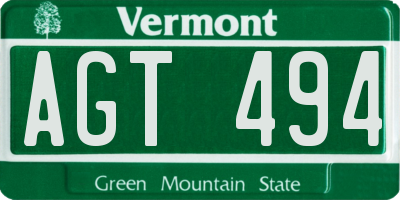 VT license plate AGT494