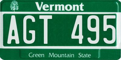 VT license plate AGT495