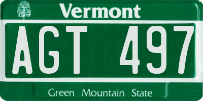 VT license plate AGT497