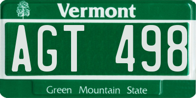 VT license plate AGT498