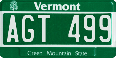 VT license plate AGT499