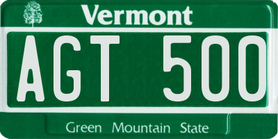 VT license plate AGT500