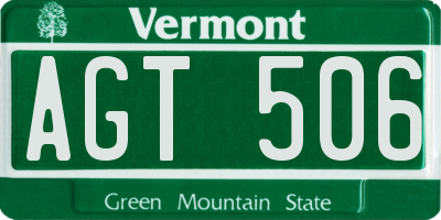 VT license plate AGT506