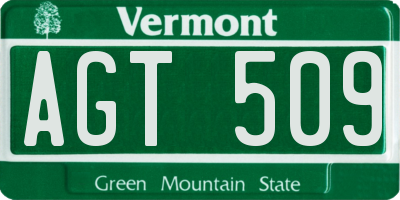 VT license plate AGT509