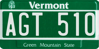 VT license plate AGT510