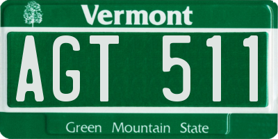 VT license plate AGT511