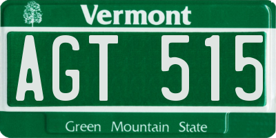 VT license plate AGT515
