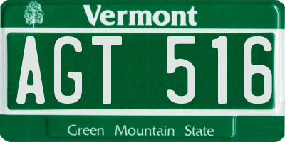 VT license plate AGT516