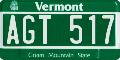 VT license plate AGT517