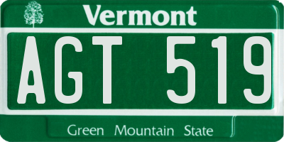 VT license plate AGT519