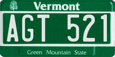 VT license plate AGT521
