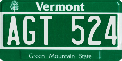 VT license plate AGT524