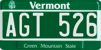 VT license plate AGT526