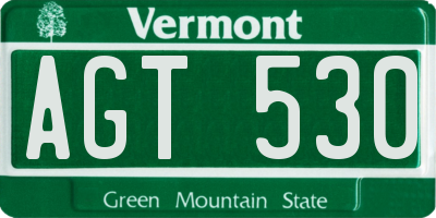 VT license plate AGT530
