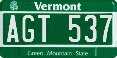 VT license plate AGT537